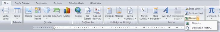Office 2007 Nesne Ekleme
