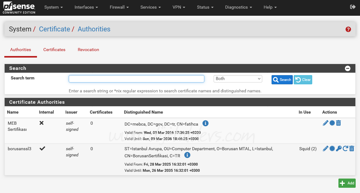 pfSense Sertifika Korumalı Ayarlar (MEB Hattında da çalışmakta)