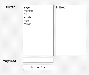 listBox Kullanımı